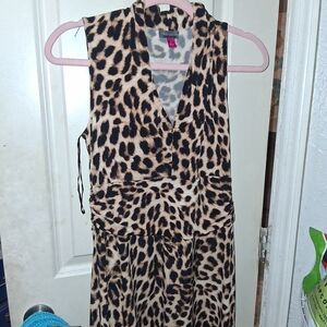 Vince Camuto Leopard Print Midi Dress